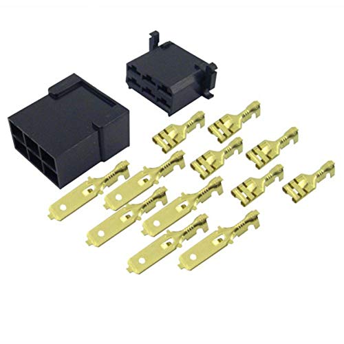 Universal 6 poliger sechs Kontakt Stecker Anschlussstecker 12 24 Volt KFZ PKW LKW Motorrad Trecker Oldtimer usw. von pro-Styling