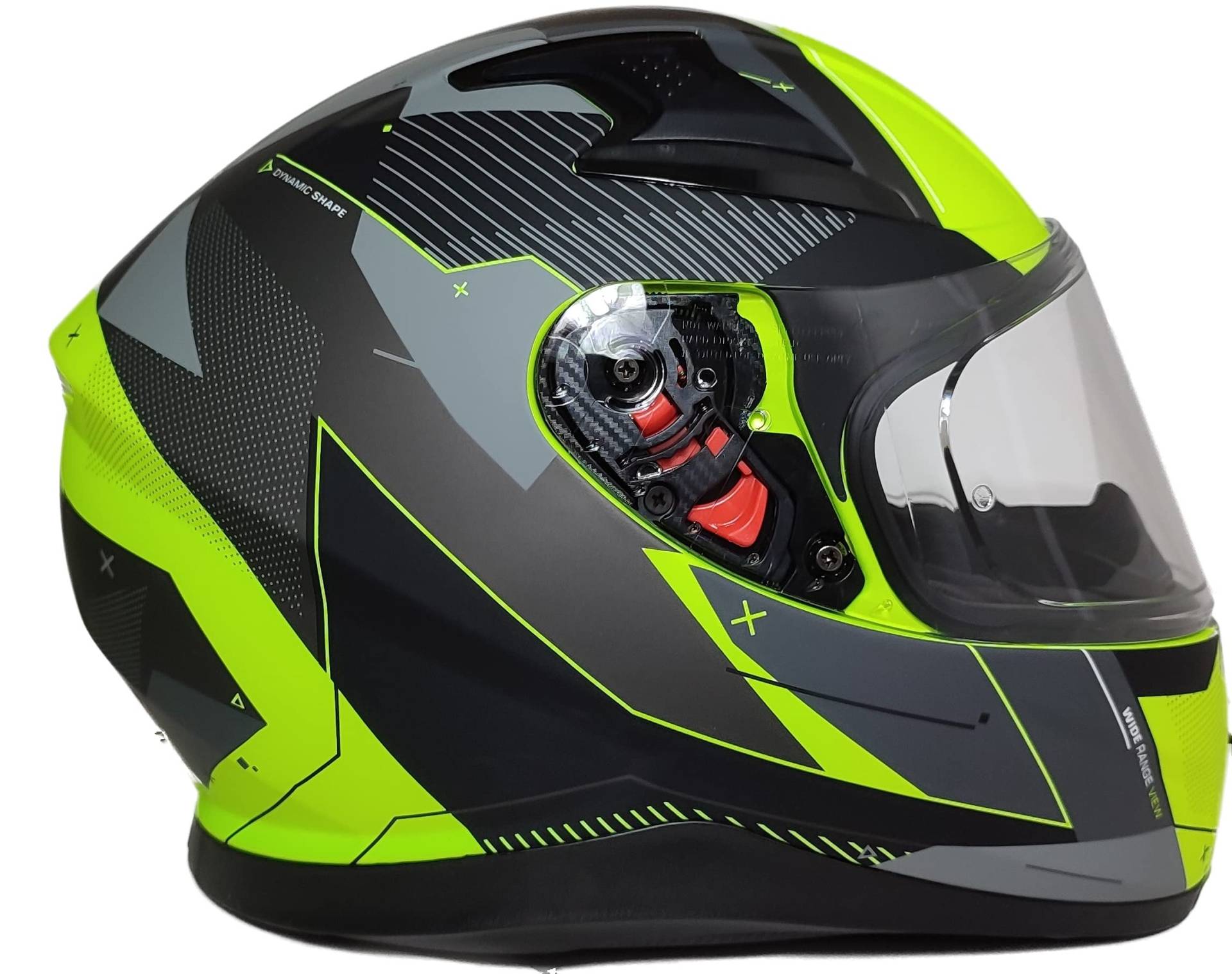 Motorradintegralhelm mit integrierter Sonnenblende und klappbarem Visier gelb 917-GB-L von protectWEAR the safety kick