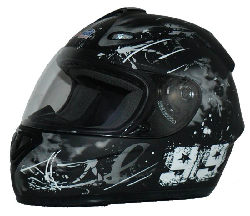 protectWEAR Motorradhelm FS-801-99 schwarz/grau-Gr.M von protectWEAR