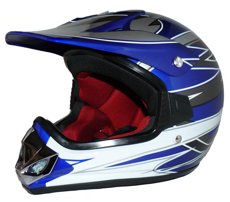 Protectwear Kindercrosshelm, Kindermotorradhelm MaX Racing, Blau Glanz, S (Youth XL) von protectWEAR