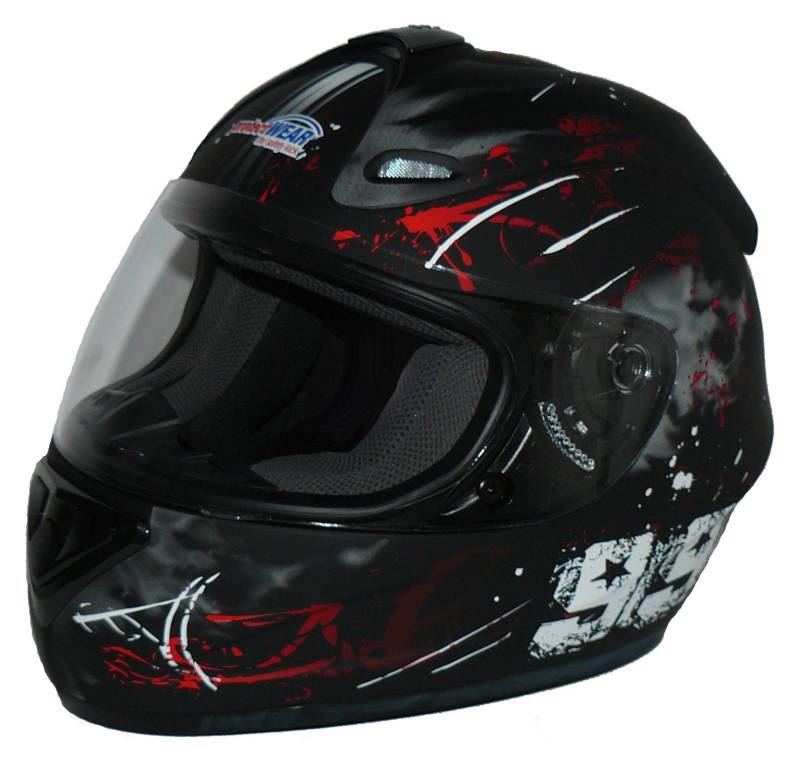 protectWEAR Motorradhelm FS-801-99R schwarz/rot-Gr.XL von protectWEAR