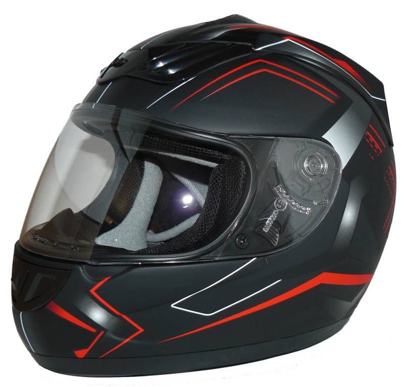 protectWEAR Motorradhelm H510 Arrow schwarz matt/rot - XS von protectWEAR