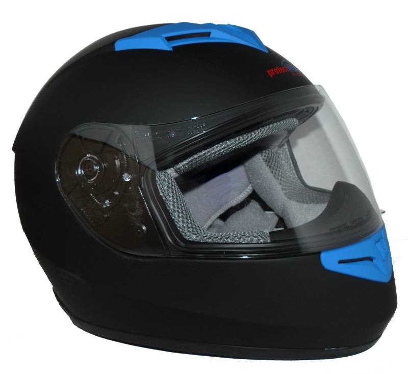 protectWEAR Motorradhelm V121-BL schwarz-blau matt - L von protectWEAR