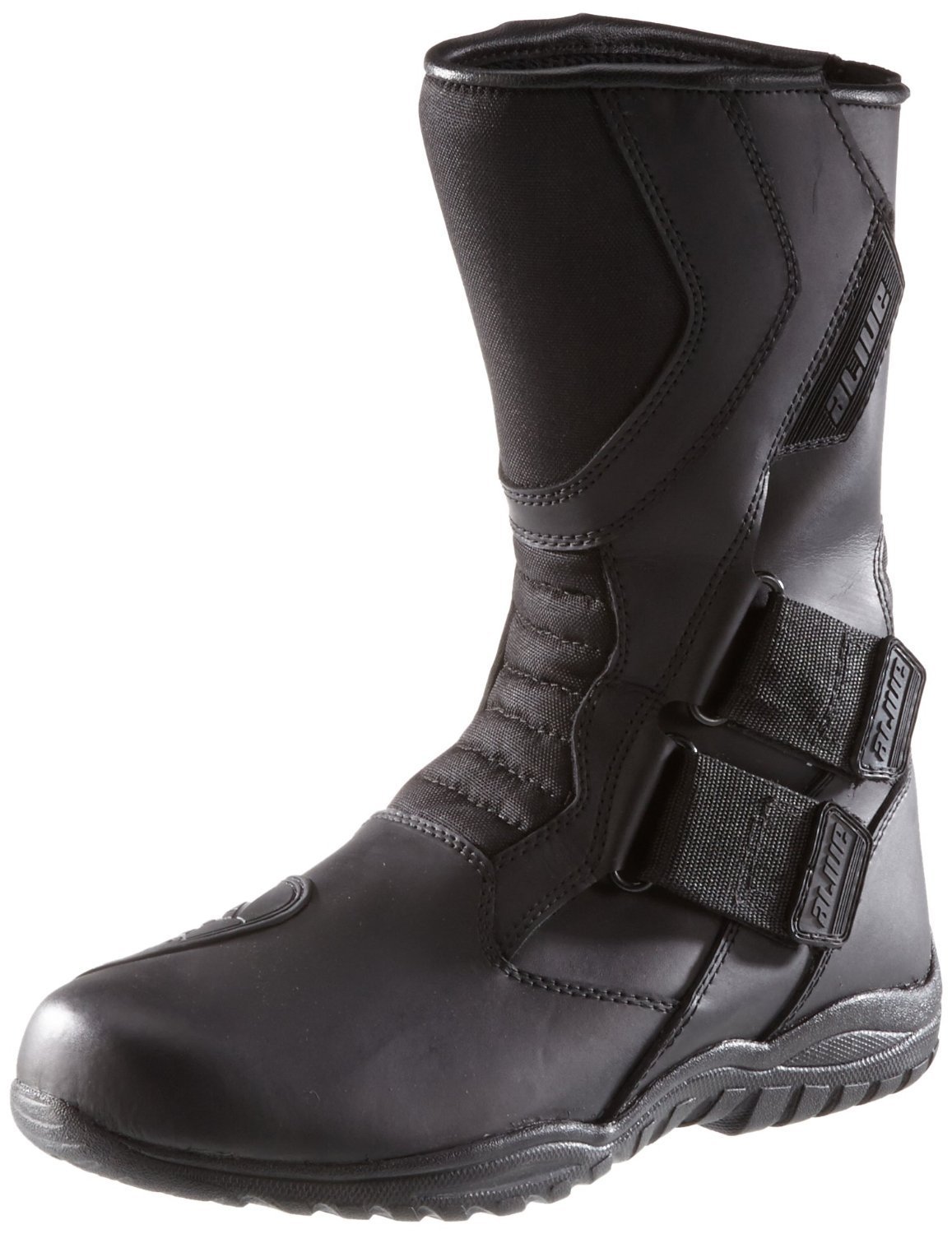 Protectwear Motorradstiefel, Tourenstiefel, Allroundstiefel aus schwarzem Leder mit Klettverschluss, Schwarz, 44 von Protectwear