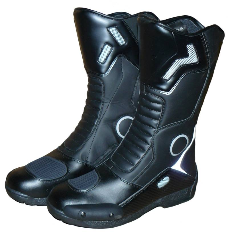 Protectwear Tourenstiefel SB-11026 aus schwarzem Leder u.a. zum Motorradfahren geeignet Größe 43 von Protectwear