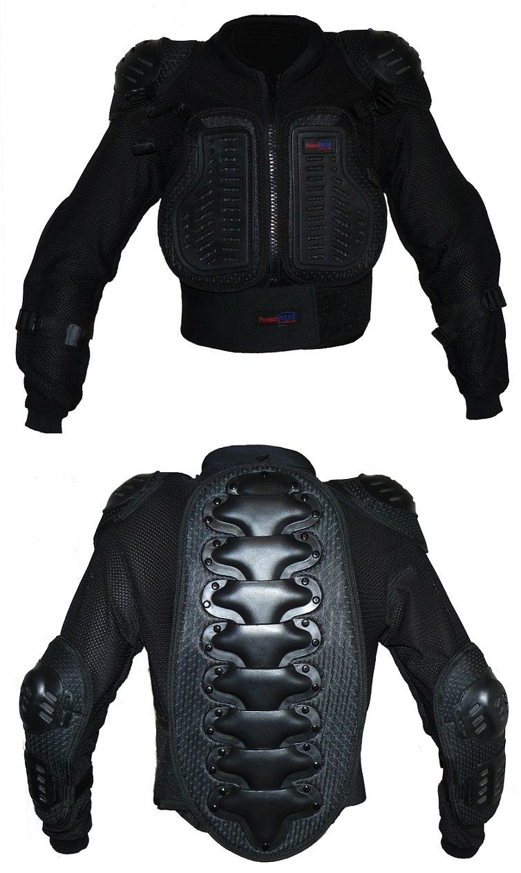 Protectwear Protektorenhemd, Protektorenjacke Kinder für Motocross, Ski, Snowboard, Schwarz, S von protectWEAR