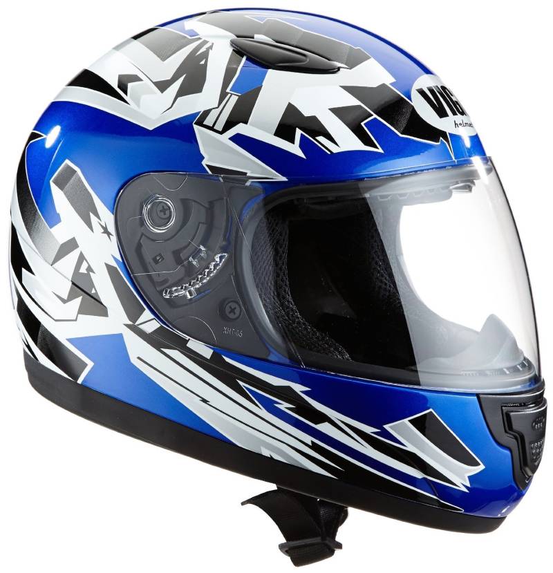 Protectwear SA03-BL-XXS Kinder Motorradhelm, Integralhelm, Größe XXS (Youth M), Blau/Silber von protectWEAR