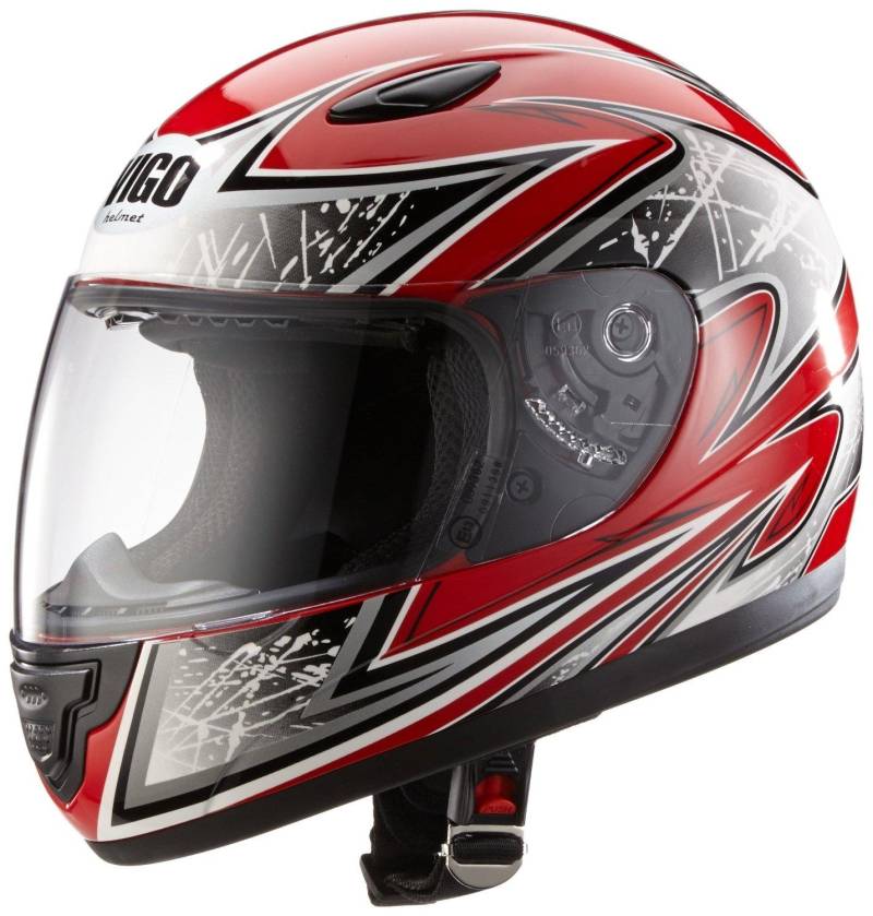 Protectwear SA03-RT-XXS Kinder Motorradhelm, Integralhelm, Größe XXS (Youth M), Rot/Silber von protectWEAR