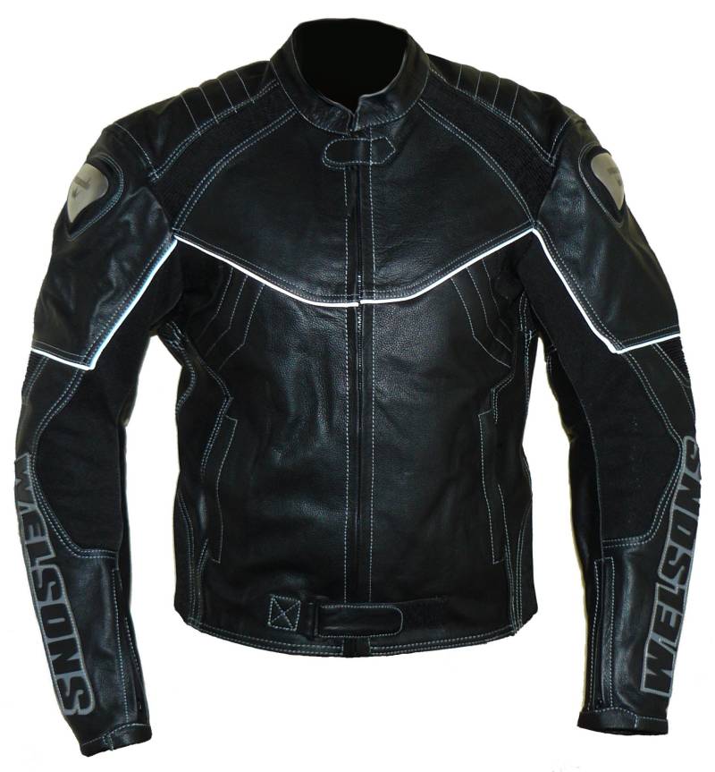 Protectwear Motorrad Lederjacke, Schwarz, 52 von protectWEAR