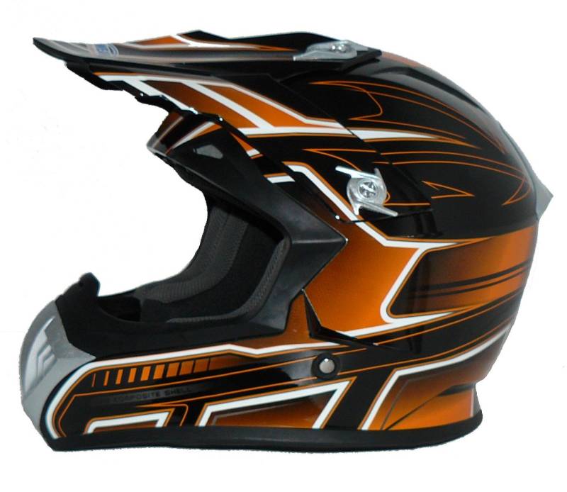 Protectwear Motorradhelm/Endurohelm, Orange/Schwarz, XXL von protectWEAR