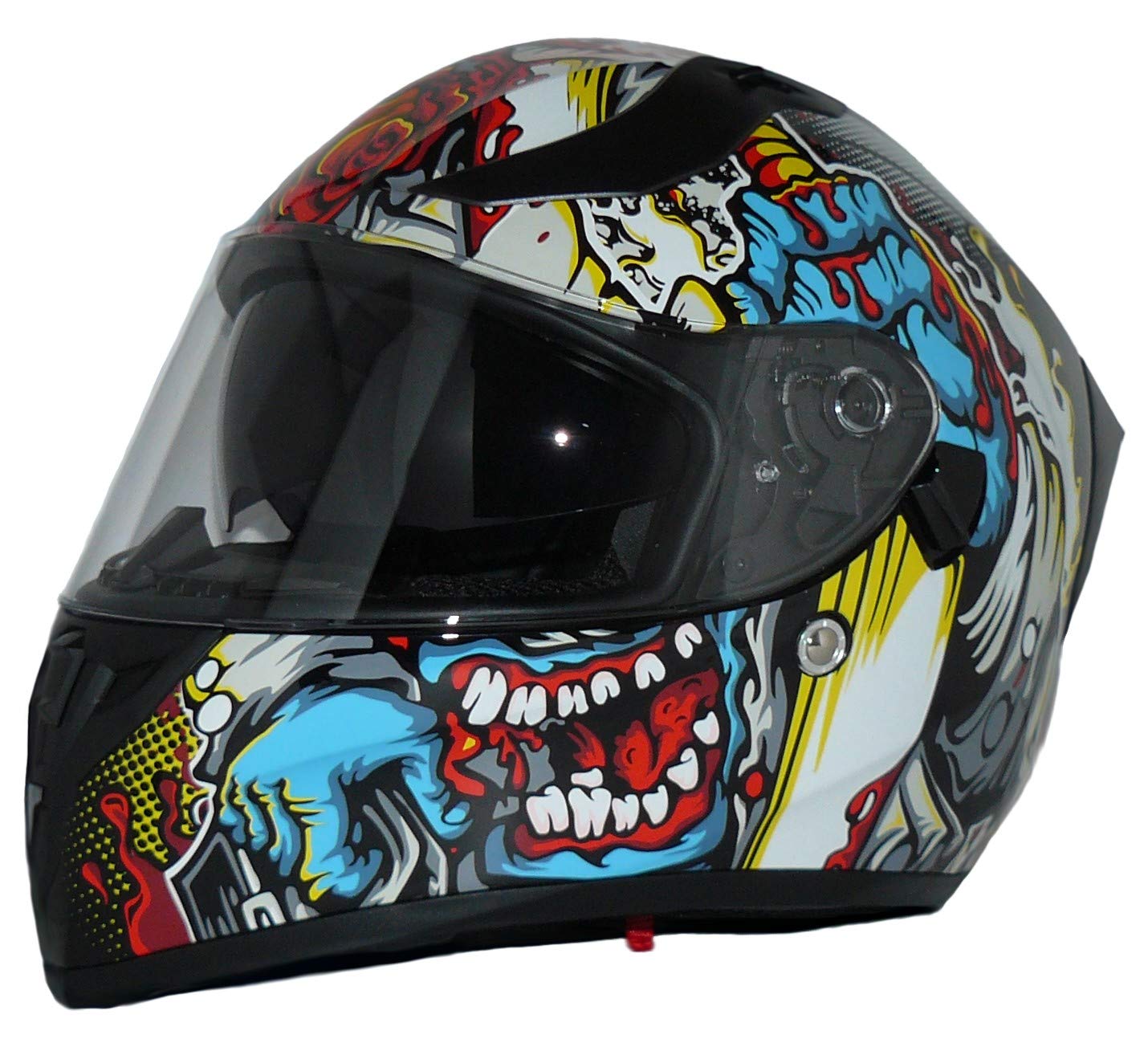 Protectwear Motorradintegralhelm Integralhelm mit integrierter Sonnenblende und klappbarem Visier V128-MU-L, mehrfarbig von protectWEAR