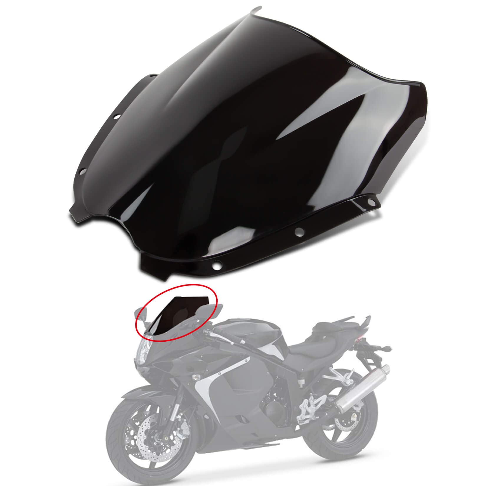 Motorrad Windschutzscheibe Shield Wind Screen Windschutzscheibe für Hyosung GT125 GT250R GT650R ATK (Iridium) von psler