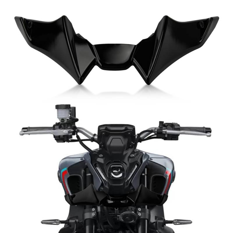 Frontverkleidung Spoiler Schnabel Nose Cone Verlängerung Cover Extender für Yamaha MT09 V3 2022-2023, PSLER Aerodynamische Flügel Deflektor Cowl Trim Zubehör(Glänzendes Schwarz) von psler