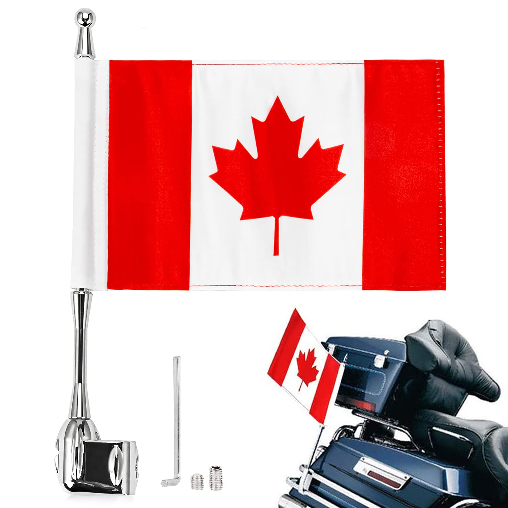 Motorrad Dekoration Flagge und Fahnenmast für GL1800 Goldwing All Years (Canada) von psler