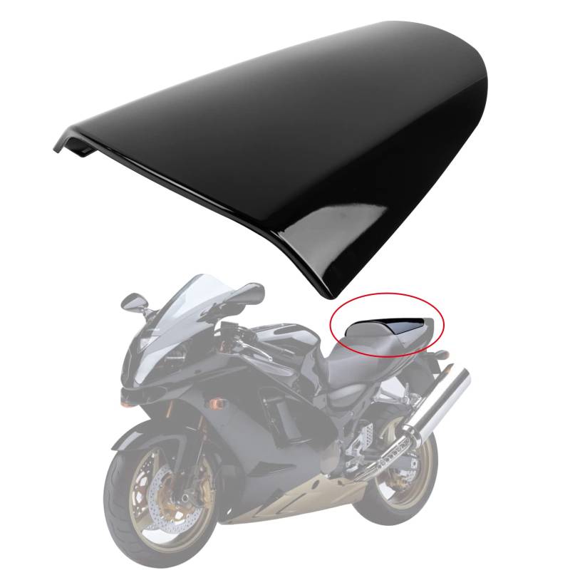 Motorrad Passagier Hinten Beifahrer Sitz Motor Verkleidung Hard Cover für Kawasaki Ninja ZX12R 2000-2008 (Schwarz) von psler