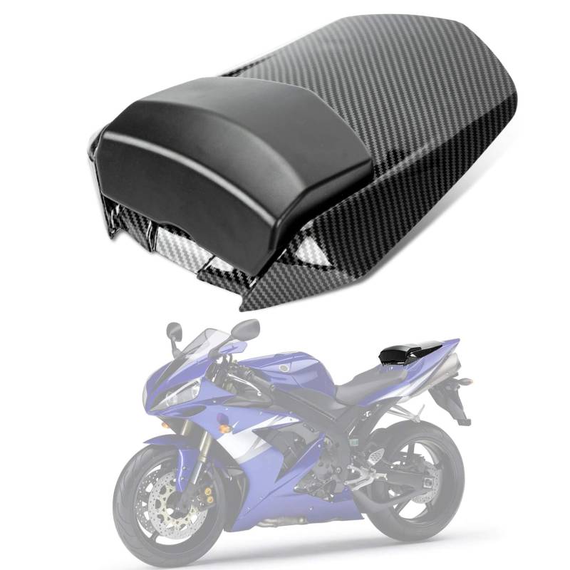 Motorrad Passagier Hinten Beifahrer Sitz Motor Verkleidung Hard Cover für Yamaha YZF R1 2004-2006 (Kohlenstoff) von psler