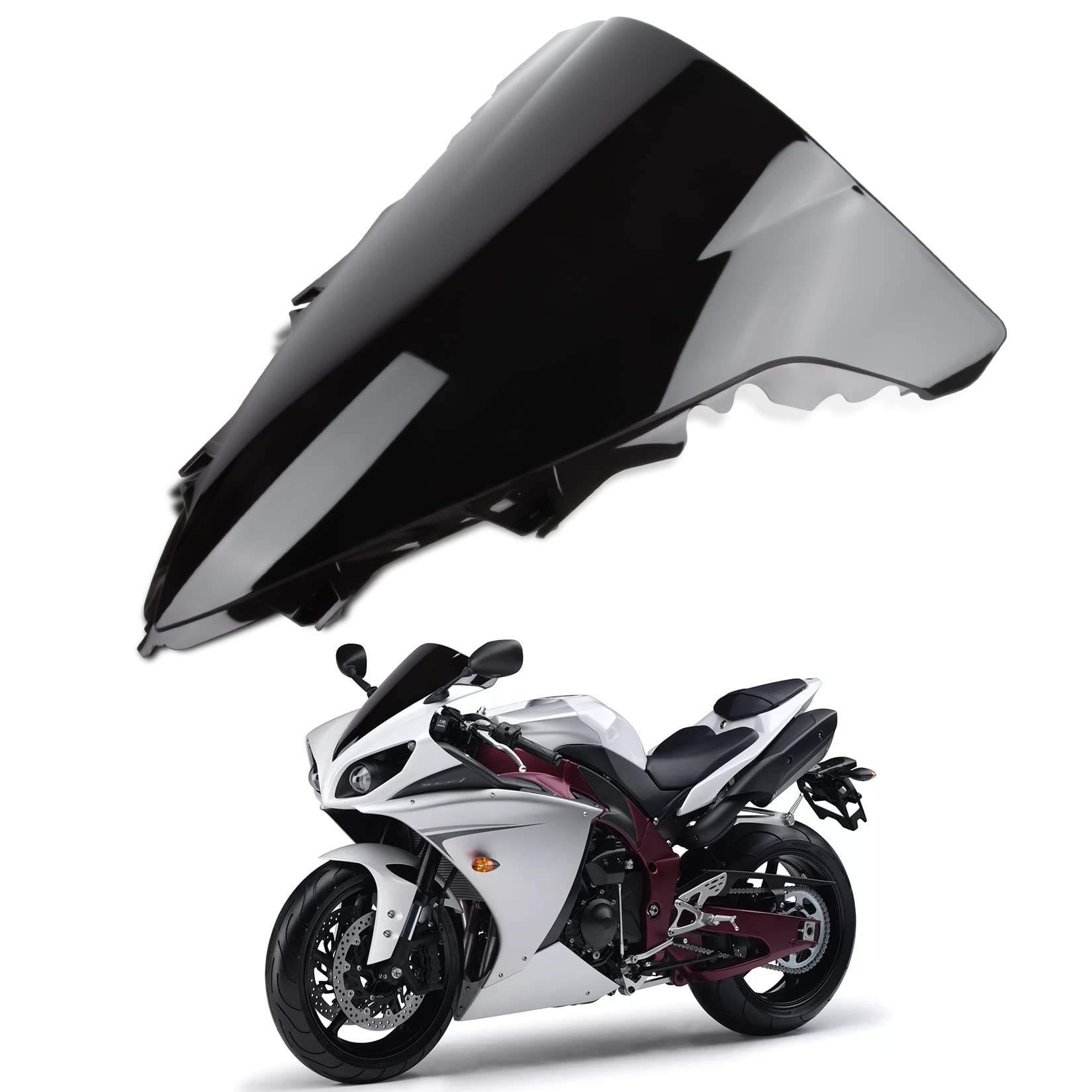 Motorrad Windschutzscheibe Shield Wind Screen Windschutzscheibe für Yamaha YZF R1 2009-2014 (Iridium) von psler