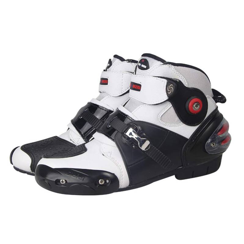 Motorradstiefel Sportstiefel aus Leder mit aufgesetzten Hartschalenprotektoren von psler