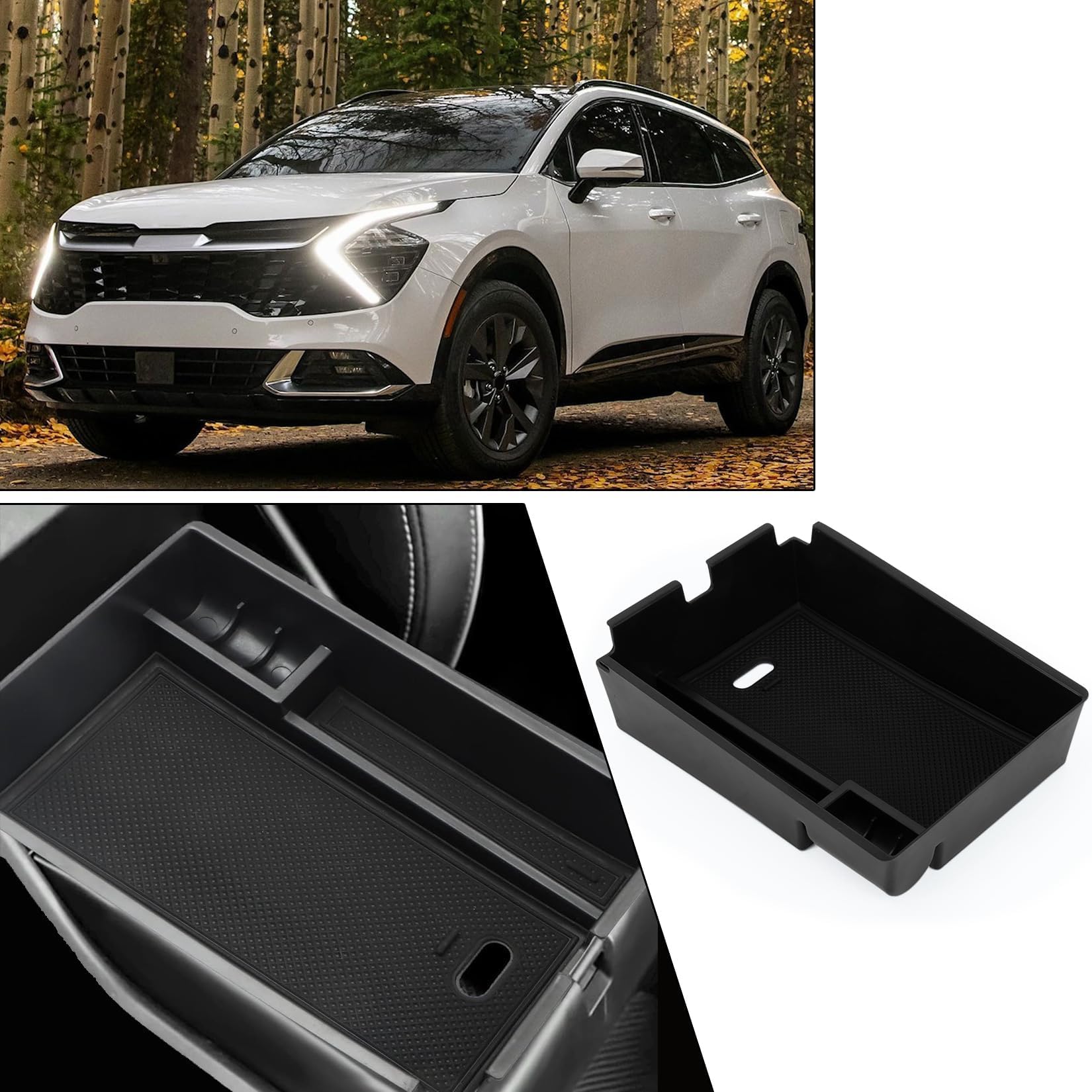 PSLER Auto Mittelkonsole Armlehne Sekundäres Organizer Tablett für Kia Sportage NQ5 EX/LX/SX/X-Line 2022 2023 2024, Auto-Multifunktions-Staufach Organizer Innenraum Zubehör von psler