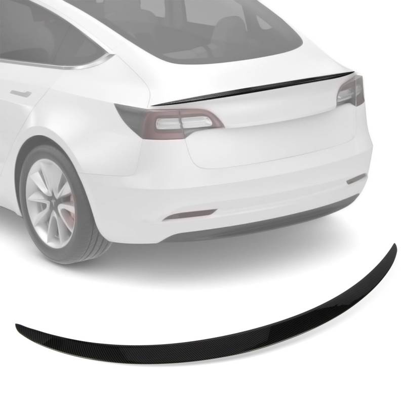 PSLER Original High Performance Heckspoiler Heckklappe passend für Tesla Model 3 2021-2023 für Tesla Autozubehör(Kohlenstoff) von psler