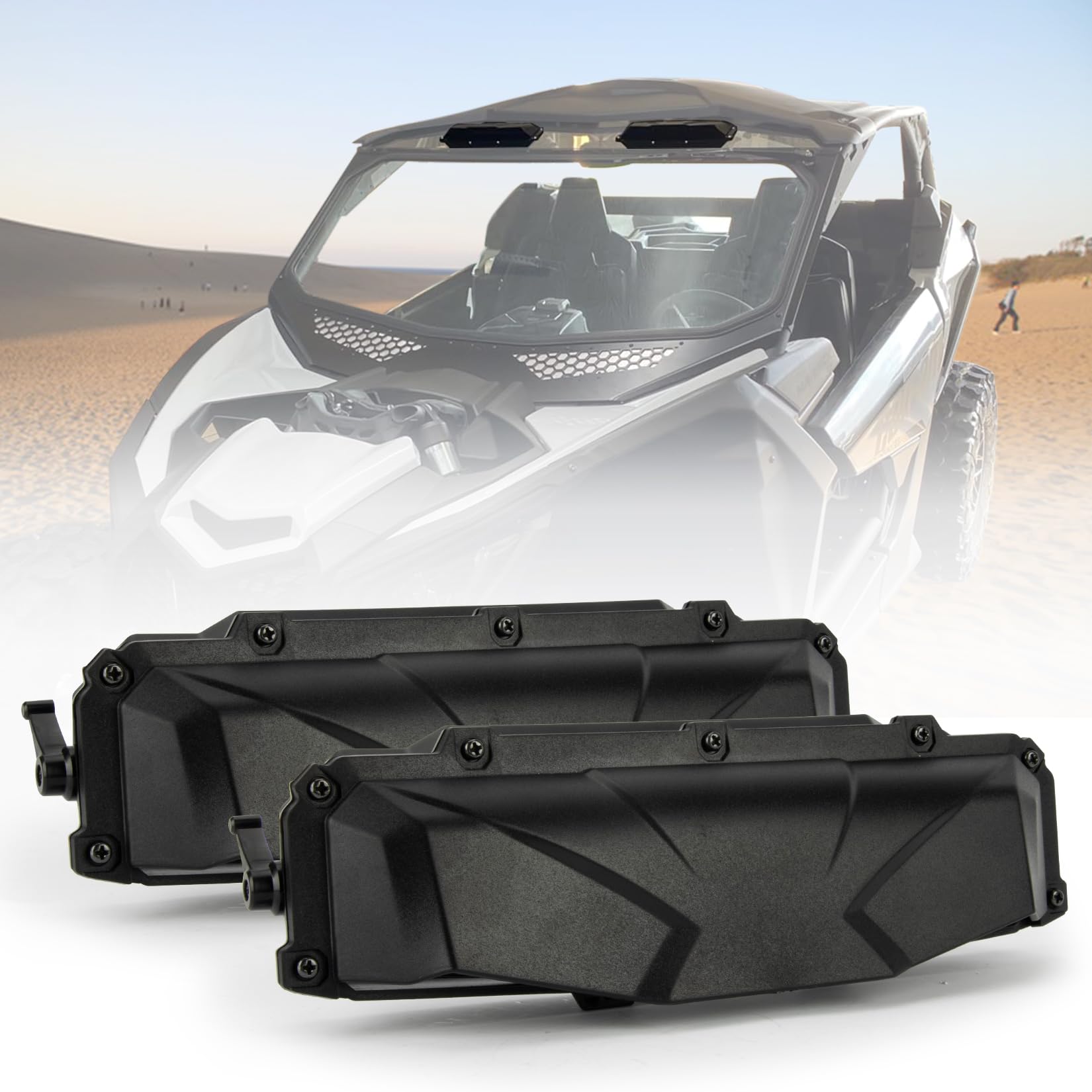 PSLER UTV Windschutzscheiben-Belüftungsset für Maverick X3 Trail Sport Polaris RZR 800 Ranger General Pioneer, Belüftungszubehör für hartbeschichtete Polycarbonat-Windschutzscheibe Defrost Defog von psler