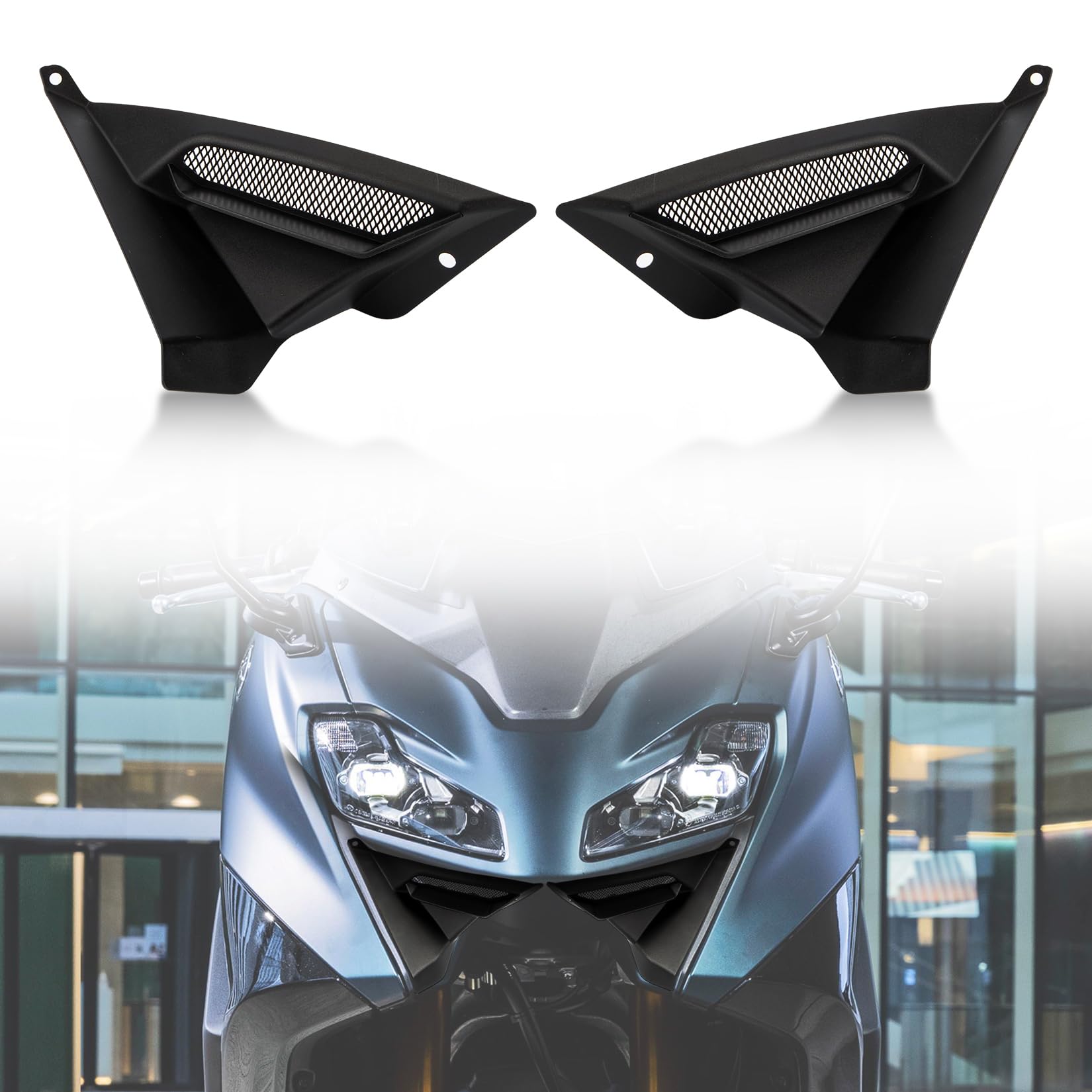 psler Motorrad Scheinwerferschutz Frontlampenabdeckung für Yamaha TMAX 560 Tech Max 2022-2023 Lampenschirm Lens Protector Motorrad Zubehör(Matt Schwarz) von psler