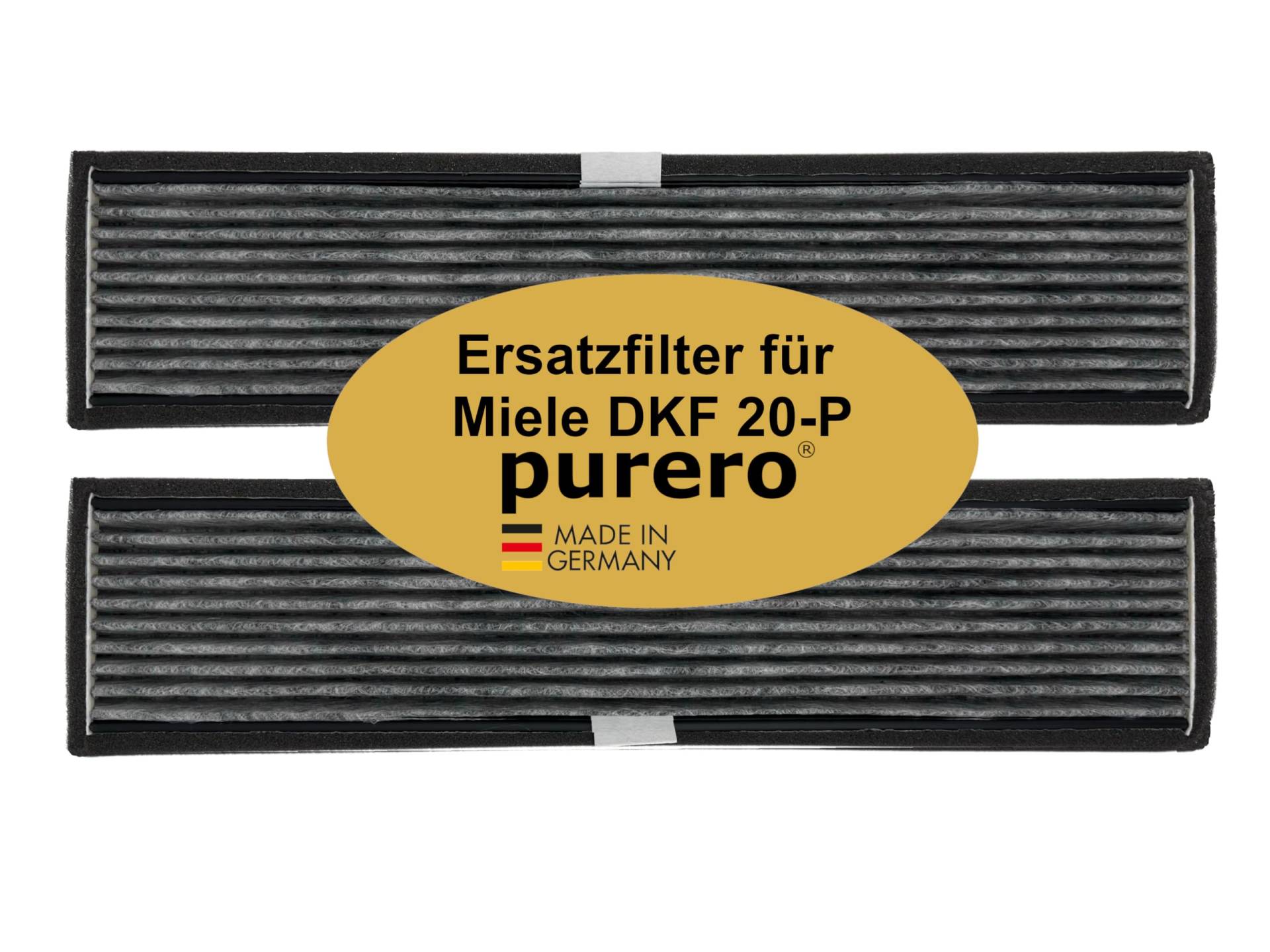 purero® Aktivkohlefilter - Ersatzfilter für Miele DKF 20-P - geeignet für Umluft DUU 2900 der Dunstabzugshauben DA 280x/290x - Made in Germany von purero