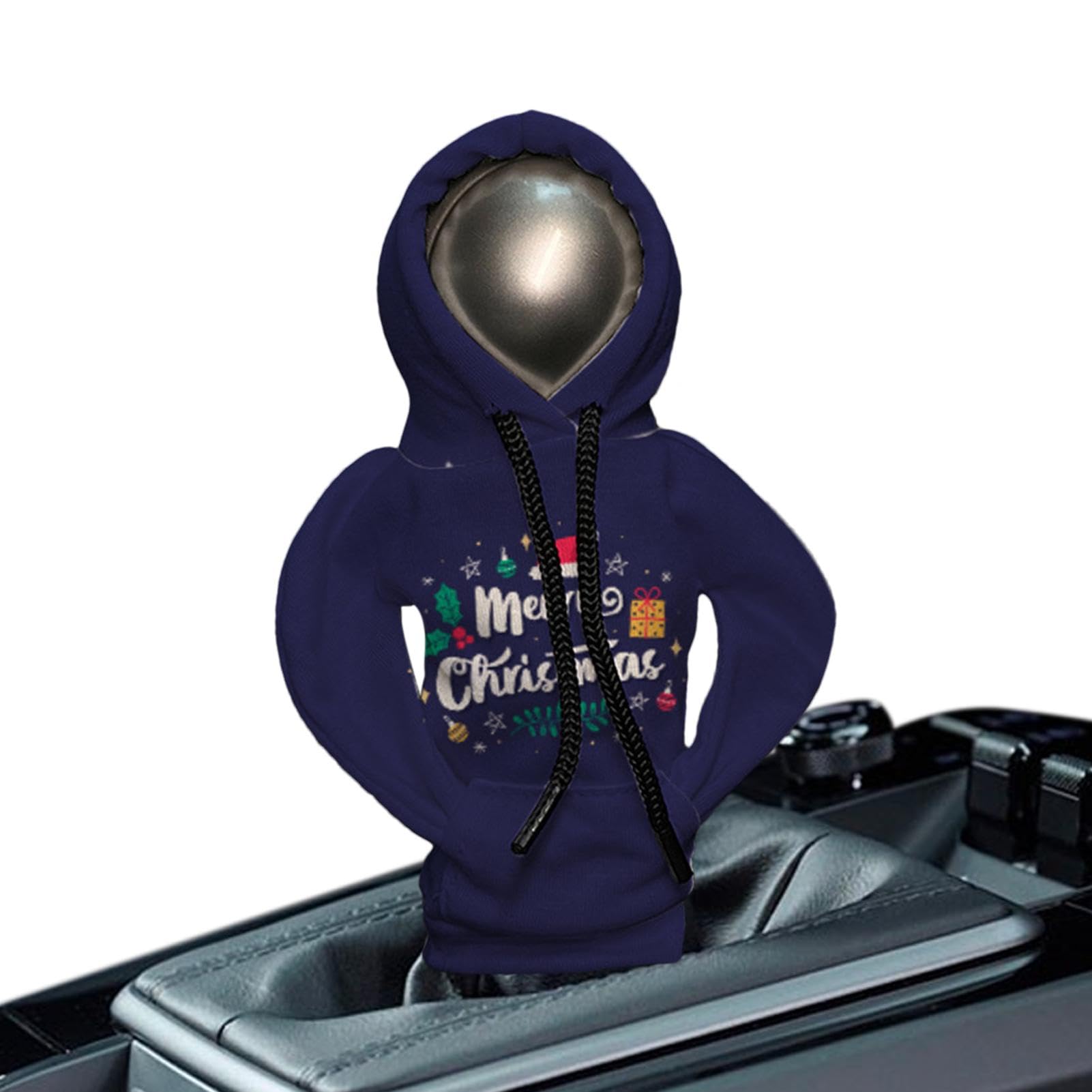 puzzlegame Schaltknauf-Hoodie, Hoodie-Schaltknauf-Abdeckung,Kfz-Schaltknaufabdeckung - Weihnachtsdruck-Auto-Schalthebelabdeckung, Auto-Schalthebel-Stick-Schutz für die Automobil-Innendekoration von puzzlegame