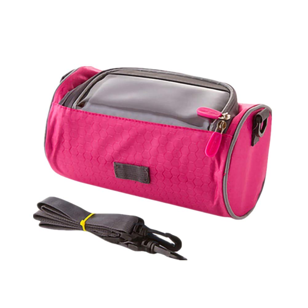 Lenkertasche Fahrradtasche Lenker Fahrrad Seitentasche Fahrradtelefonhalter Wasserdicht Mountainbike-Zubehör Fahrradzubehör Fahrradzubehör pink,Free Size von pzcvo