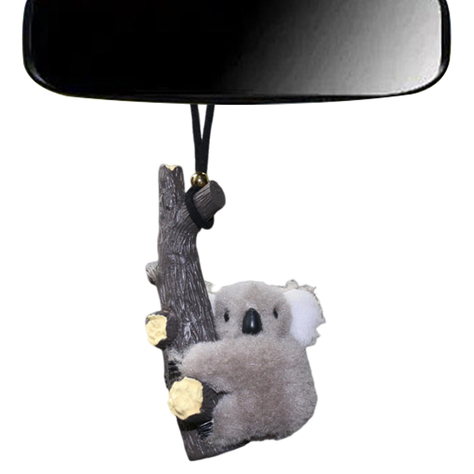 Rückansicht Glas-Plüsch-Koala, Plüsch-Koala-Ornament für Auto | Plüsch-Koala-Anhänger für Auto-Rückspiegel,Rucksack-Tieranhänger, charmante Haushaltsdekoration für Minivan, Taxi, LKW von qiyifang