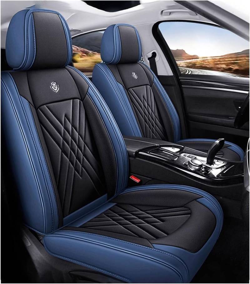 qsms01 Leder Auto Sitzbezüge Sets für VW Golf 8 Variant/Golf Variant R R-Line Wagon, Schonbezüge für Vordersitze Und Rückbank,Premium Wasserdicht Sitzbezug,C/Blueblack von qsms01