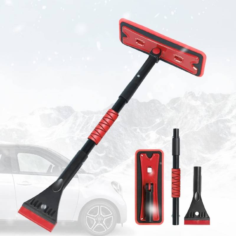 quxup Schneebesen Auto teleskop Eiskratzer 91cm Schneebürste Auto Reinigungsbürste mit Schaumstoffgriff, kratzfreier Schneekratzer für Auto, LKW, SUV, Windschutzscheibe, Fahrzeugfenster, von quxup