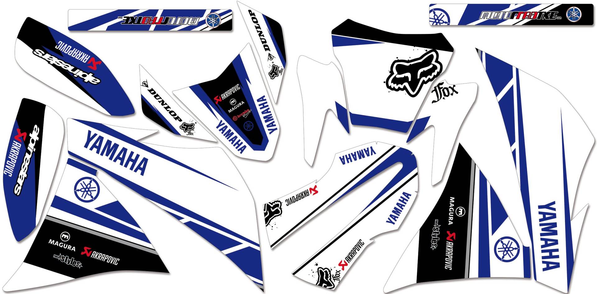 Aufkleber kompatibel mit Yamaha XT 660 X (2004-2006) + Yamaha XT 660 R Supermoto (2004-2014) Premium Factory DEKOR Decals KIT von race-styles