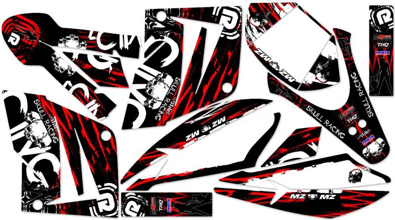 Skull Stickers MZ MUZ RT 125 SX SM FULLKIT Dekor Aufkleber - Decals von race-styles