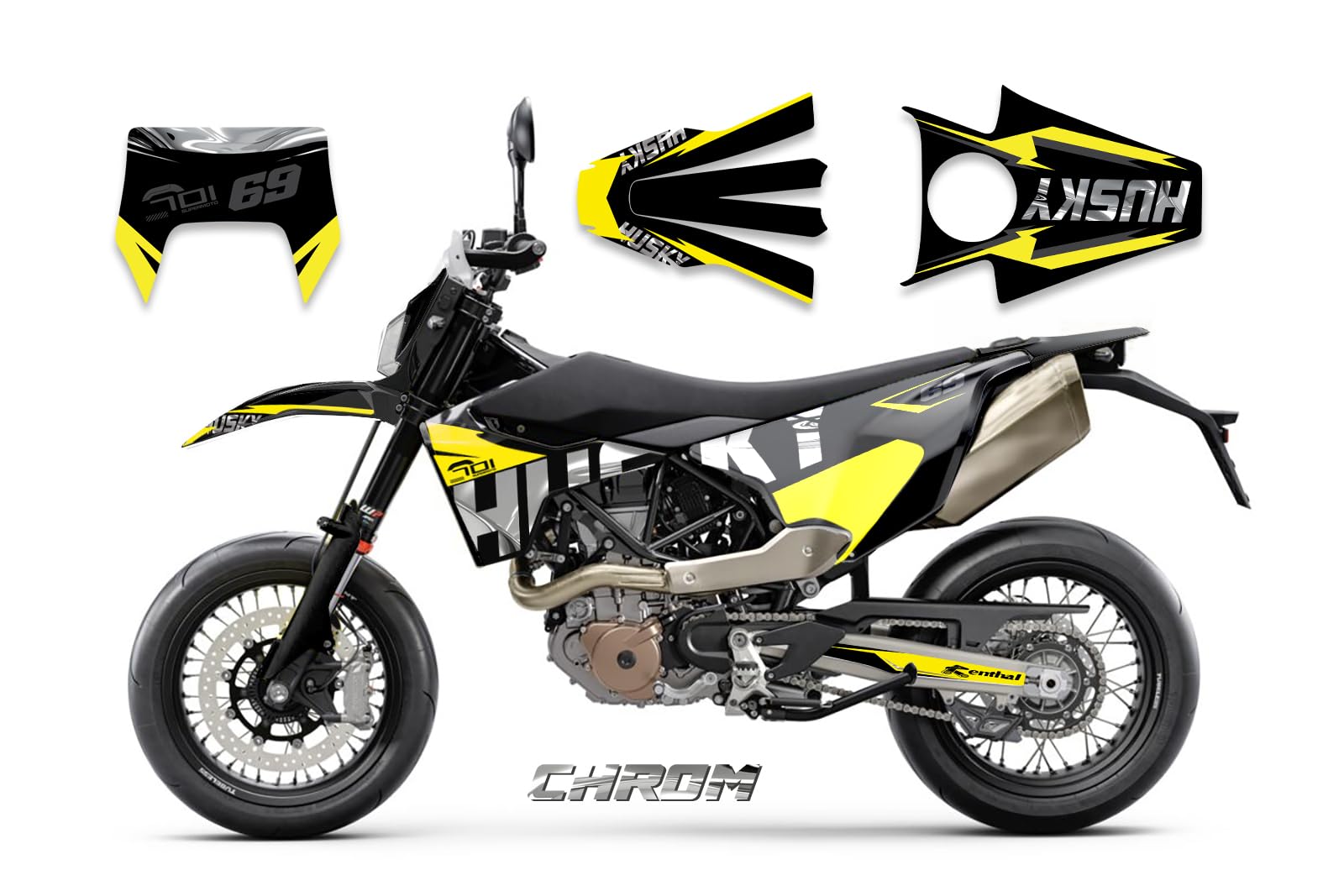 race-styles Aufkleber kompatibel mit Husqvarna 701 Supermoto oder Enduro | Dekor Chrom (Supermoto) von race-styles