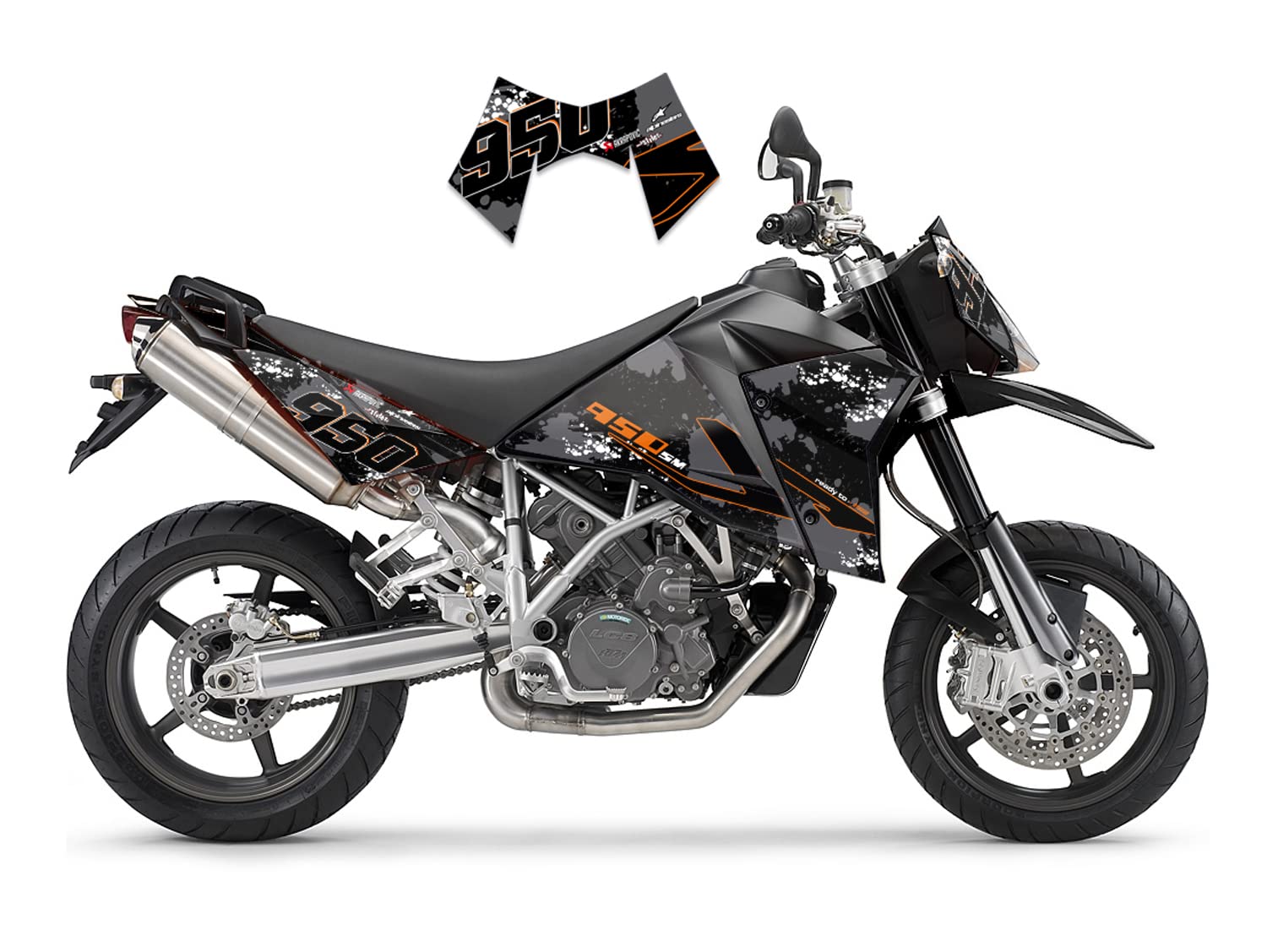 race-styles Aufkleber kompatibel mit KTM 950 Supermoto R | KTM 950 SuperEnduro R Dekor Grey (KTM 950 Supermoto R) von race-styles