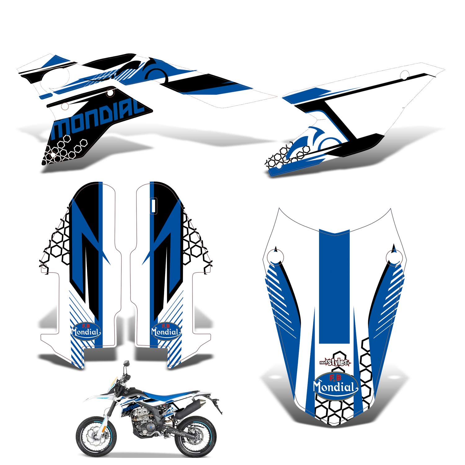 race-styles Aufkleber kompatibel mit MONDIAL SMX 125 Blue Graphics DEKOR von race-styles