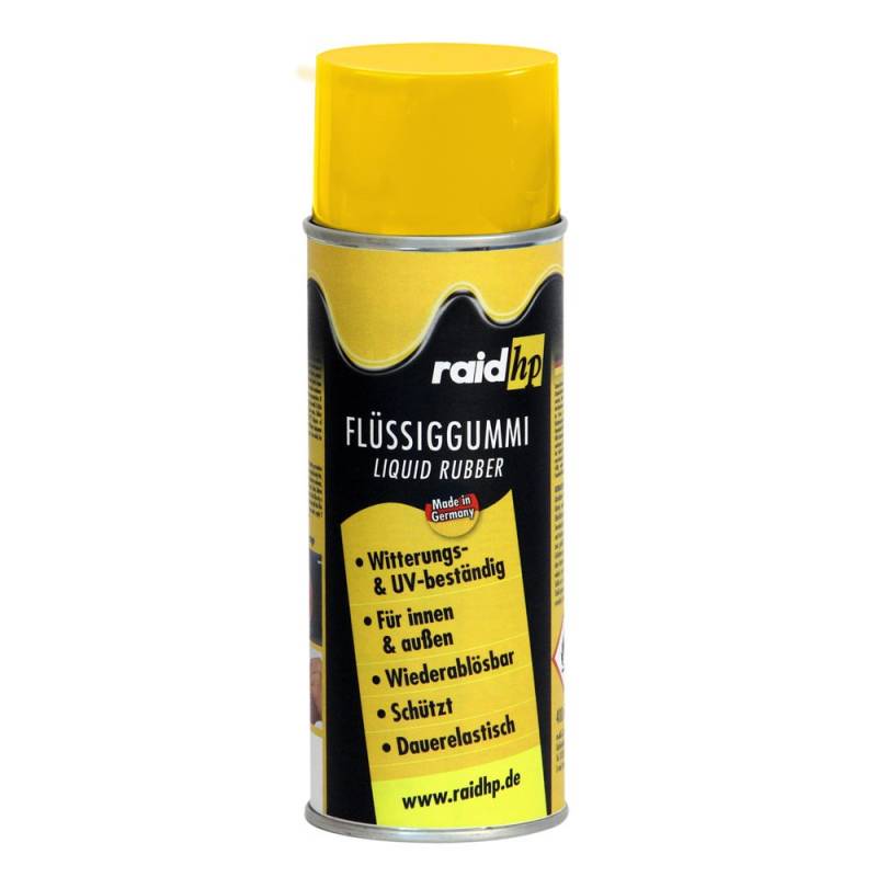 raid hp Flüssiggummi 400ml Sprühfolie Felgenfolie. Dauerelastische Gummierung für innen und außen für Auto Boot Motorrad Quad Fahrrad Freizeit Hobby, GELB-MATT von Raid HP