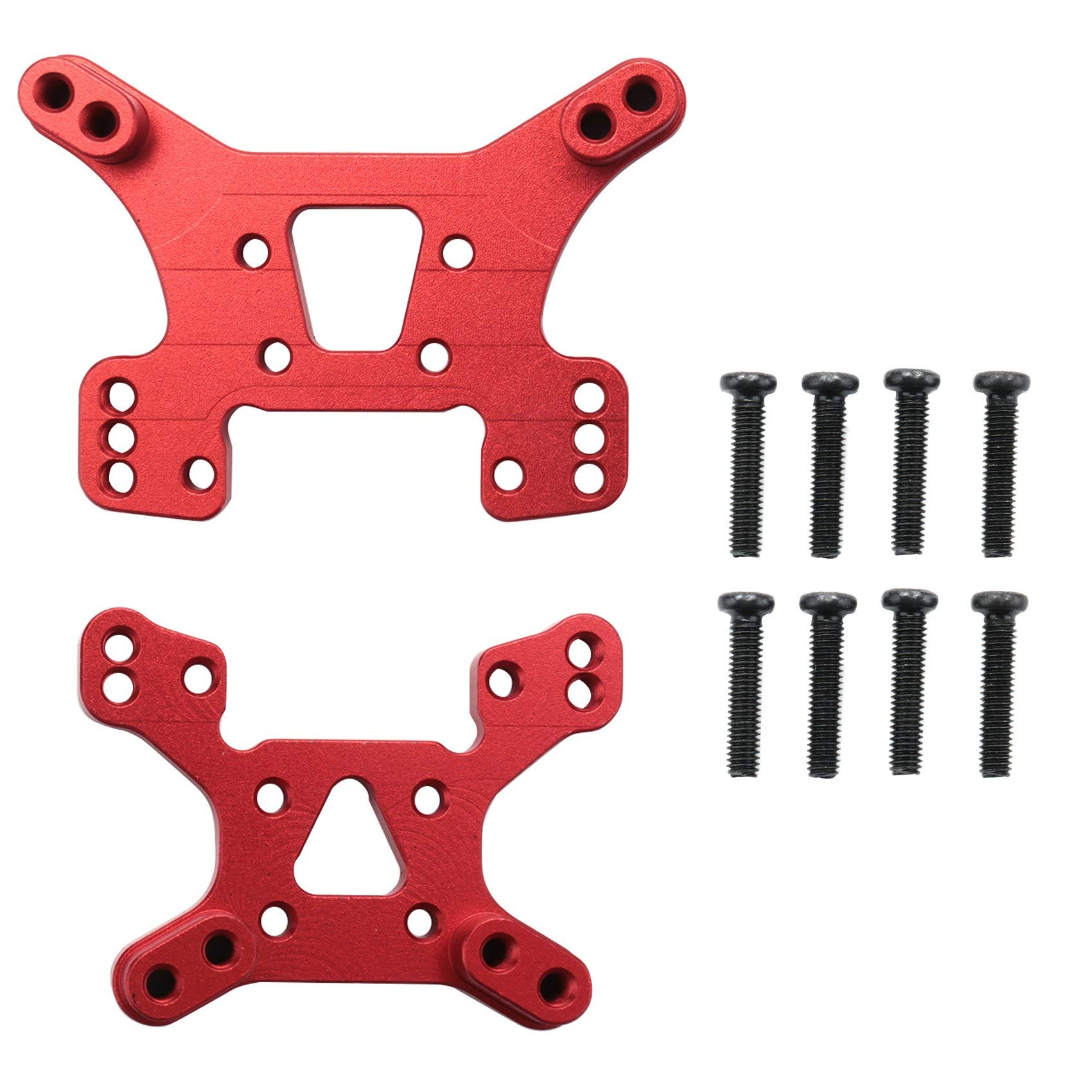 reamhome 144001 Teil Shock Tower Board Set Vorne und Hinten ZubehöR Teile für 144001 1/14 4WD RC Auto, Rot von reamhome