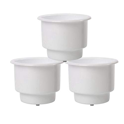 reamhome 3Pcs Einbau-Kunststoffbecher GeträNkehalter Mit Abfluss für Boot Car Marine Rv (Weiß) von reamhome