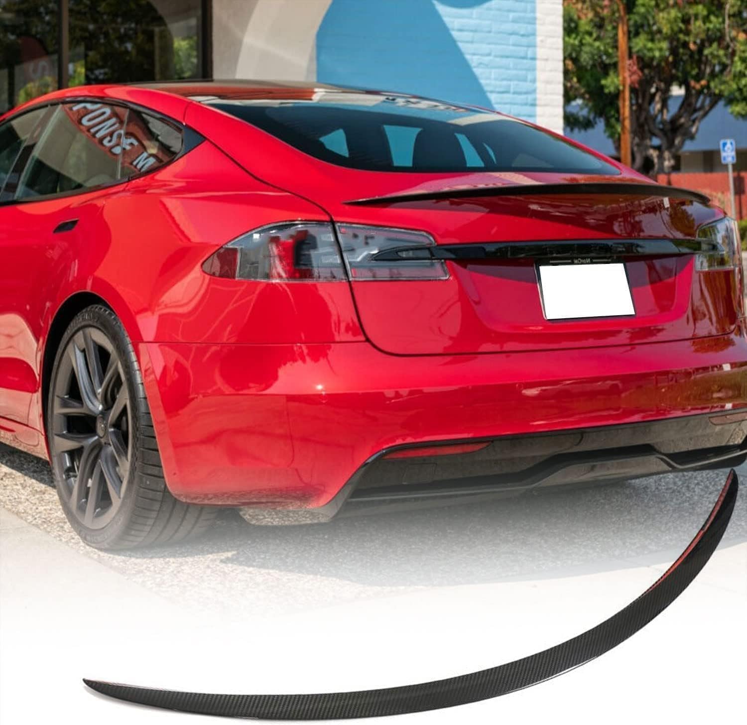 Auto Heckspoiler für Tesla Model S 2021-2023, Kratzfeste Kofferraum Heckspoiler Flügel Lippe Dachspoiler Heckflügel von renyinsuo