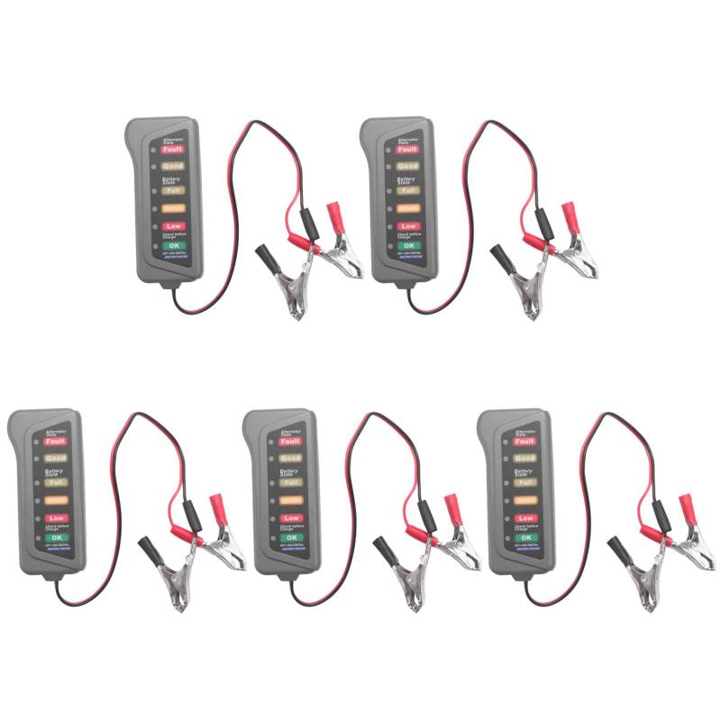 rieder 5X 12V Autobatterie- und Lichtmaschinentester - Test Battery Condition & Alternator Charging (LED-Anzeige) von rieder