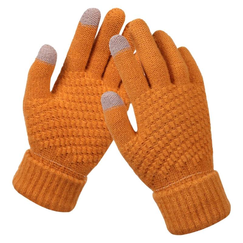 riou Herren Schal Winter S Kreativer Damendruck mit Bildschirm, mobiles dickes und erwachsenes Telefon, warmer Winter, gestrickt und modisch und Handschuhe, Stoffhandschuhe Schwarz (Khaki, One Size) von riou