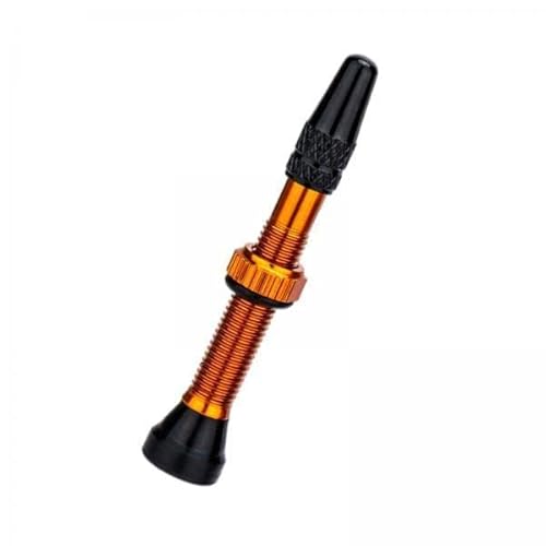 rockible 2X Hochwertige Tubeless Presta Ventile für Fahrradreifen, Aluminiumlegierung, Langlebig Orange 40mm von rockible