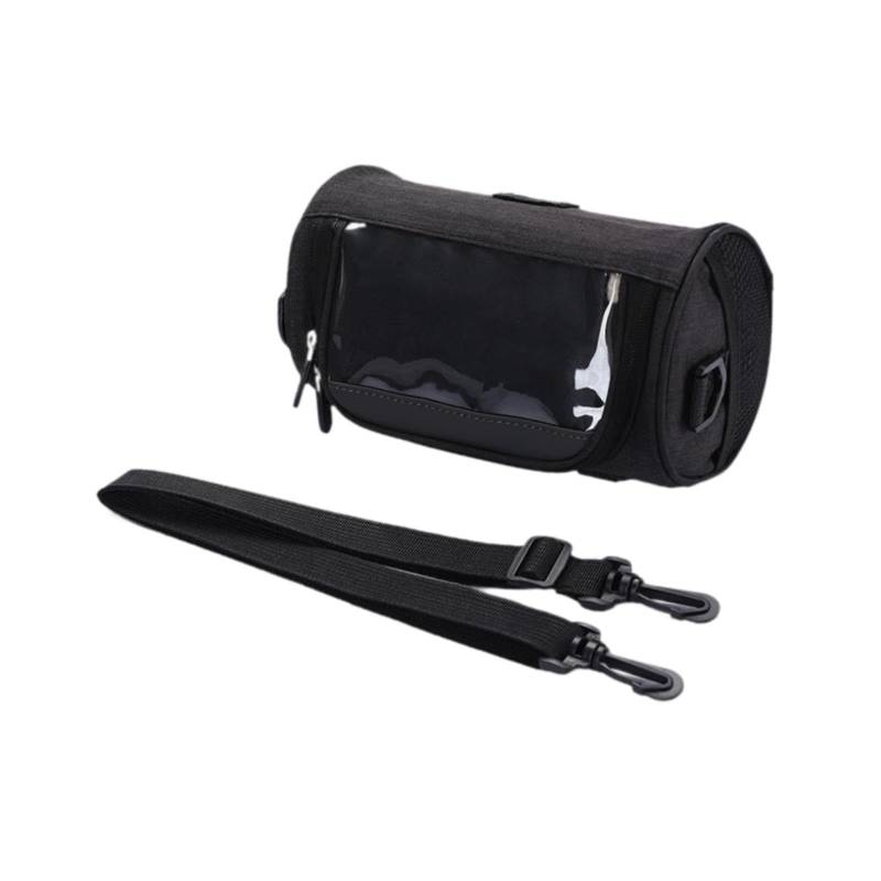 rockible Fahrradlenkertasche mit Halter für Mobilgeräte und Stauraum, Schwarz von rockible