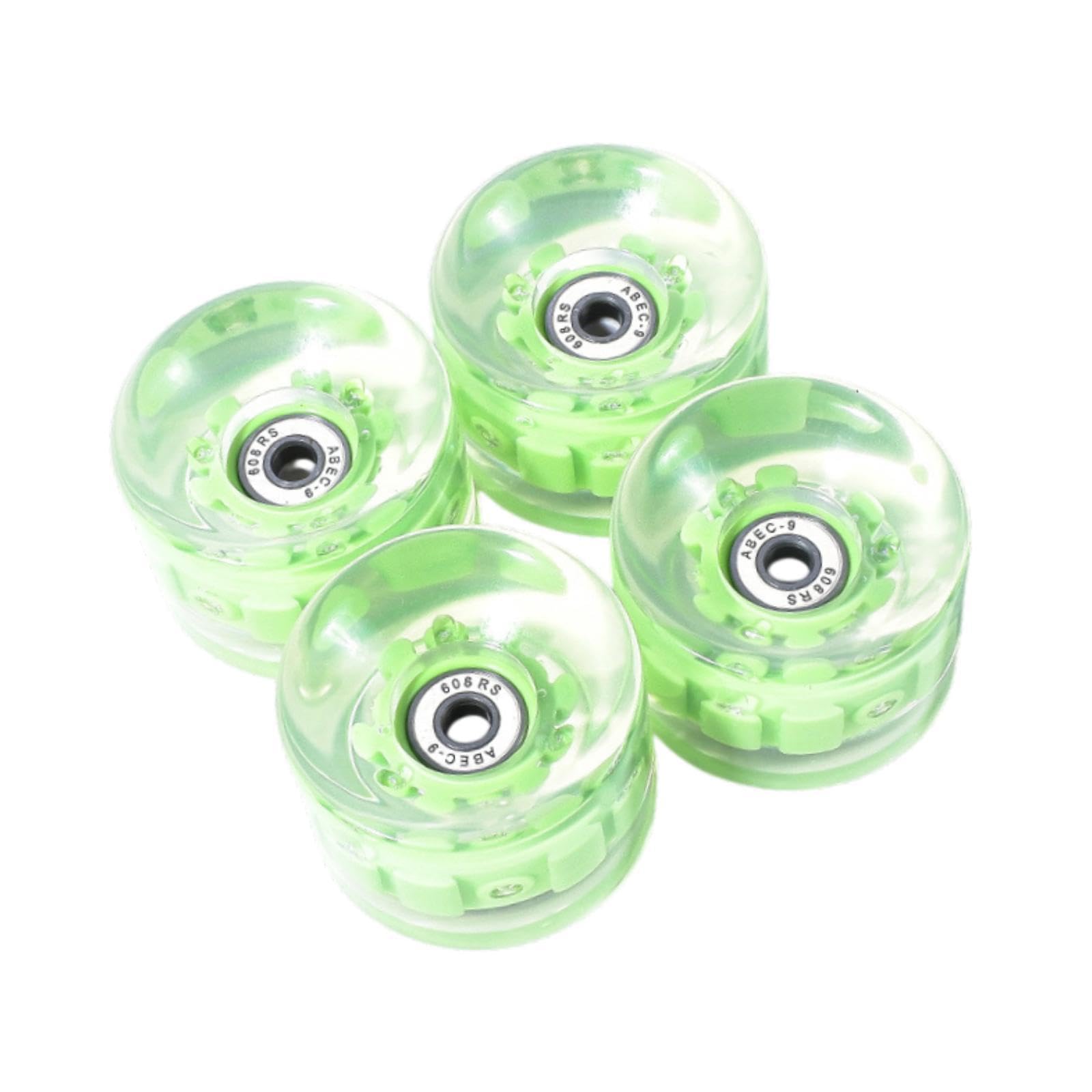 rockible Set von 4 Skateboard Rädern mit LED Leuchten Und Lagern, 65 Mm 78A PU Ersatzteile, GrÜn von rockible