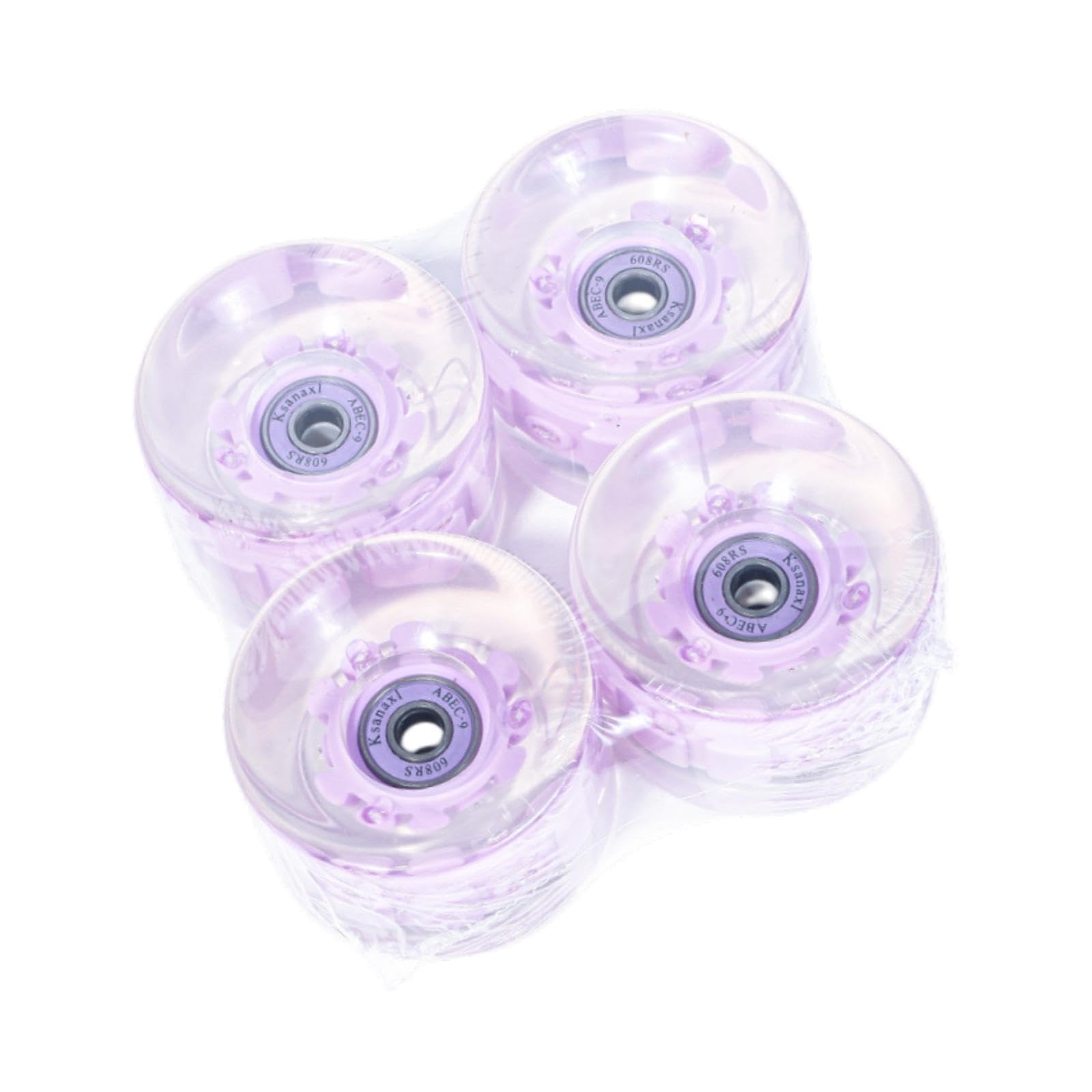 rockible Set von 4 Skateboard Rädern mit LED Leuchten Und Lagern, 65 Mm 78A PU Ersatzteile, Violett von rockible