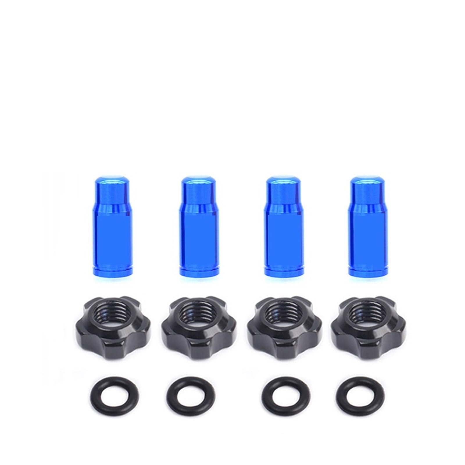 runhuabaihuo 1~16sets Fahrrad Reifen Ventil Mutter Kappe Set Tubeless Presta Ventil Schraube Staubdicht Abdeckungen Feste Unterlegscheibe(Blue 4sets) von runhuabaihuo