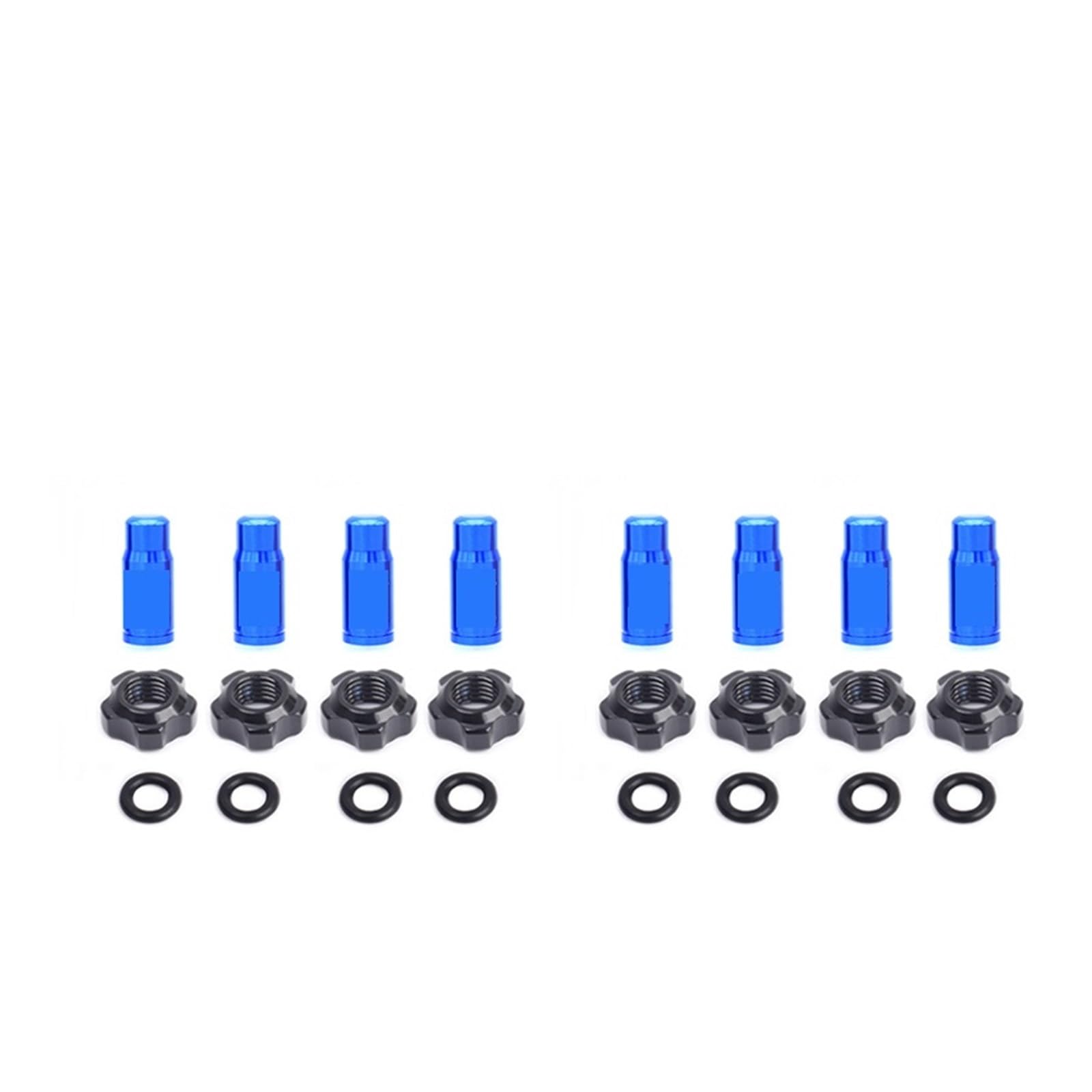 runhuabaihuo 1~16sets Fahrrad Reifen Ventil Mutter Kappe Set Tubeless Presta Ventil Schraube Staubdicht Abdeckungen Feste Unterlegscheibe(Blue 8sets) von runhuabaihuo