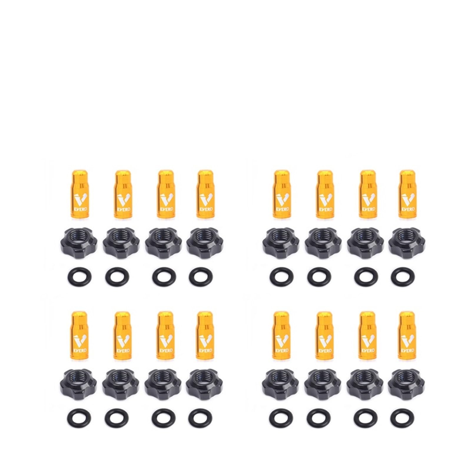 runhuabaihuo 1~16sets Fahrrad Reifen Ventil Mutter Kappe Set Tubeless Presta Ventil Schraube Staubdicht Abdeckungen Feste Unterlegscheibe(Gold 16sets) von runhuabaihuo